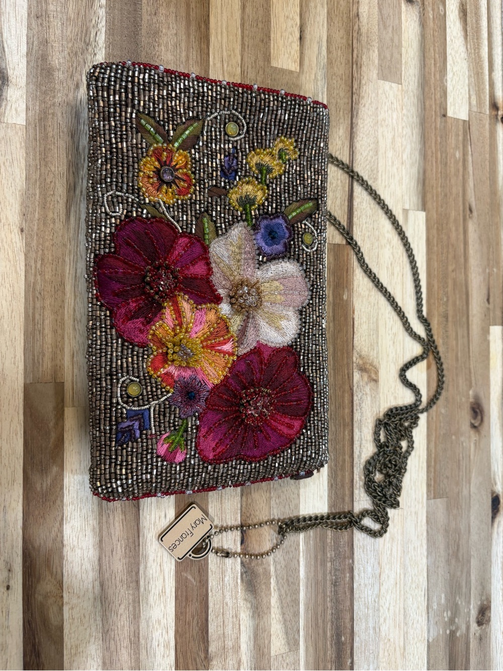 EUC Mary Frances Budding Romance Beaded Crossbody